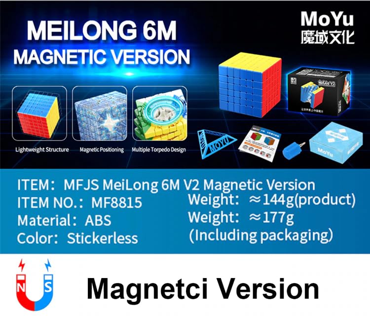 Kancharo Cubing Classroom MeiLong Stickerless Competition Cube M Pouch Included/Authentic ProductMoYu (6x6 V2)