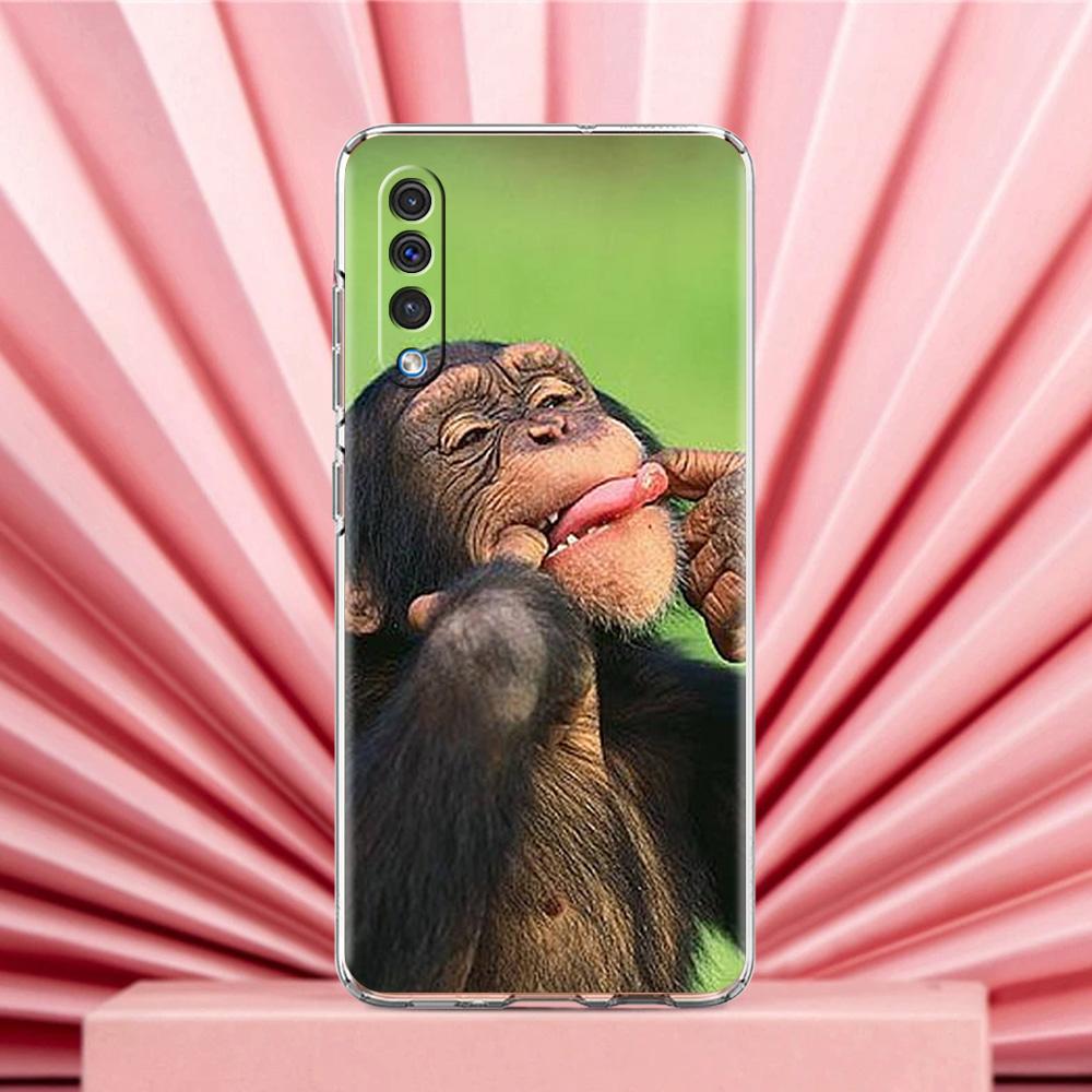 Чехол для телефона Samsung A56 A36 A26 A24 A16 A14 A12 A32 A50 A70 A20E A22 A40 A34 A54 A42 A52 5G A04s A06 Забавный милый обезьянка