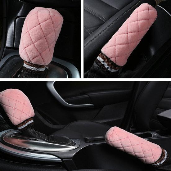 2 шт. Плюшевый чехол на ручку переключения передач для салона автомобиля, теплый чехол на ручку ручного тормоза, защита KTY