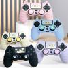 Мультяшный Милый Силиконовый Чехол для Геймпада PS4 с Колпачками на Стиках, Наклейками и Противопылевым Кольцом