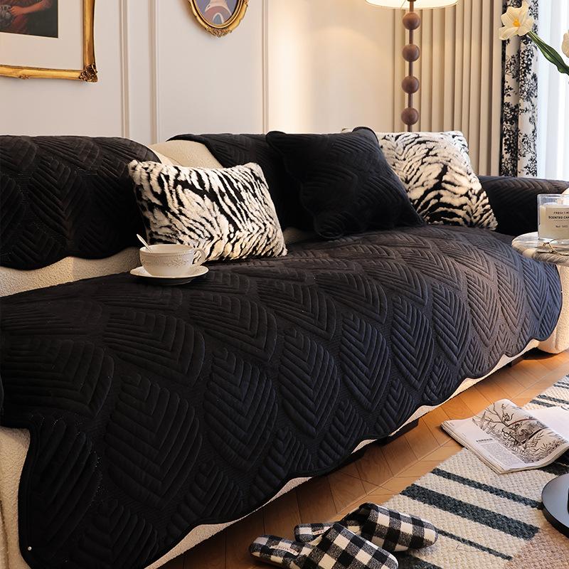 Medieval Sofa Cushion Plush Autumn And Winter Leather Sofa Cover  New Thickened Sofa Towel Cover Cushion