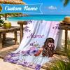 Custom Name Floral Princess Beach Towel Microfiber Beach Towel, Lightweight and Quick-Dry, for Summer Travel, Swimming Pool Gift