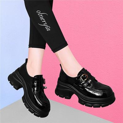 Женские лоферы Golden Rabbit в британском стиле на массивном каблуке - Весна/Осень 2025, Модные туфли Мэри Джейн на толстой подошве