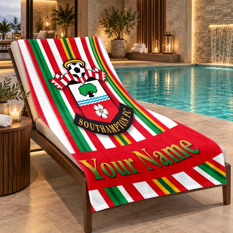 Custom Name Southampton Beach Towel Personalized Text Soft Towel Swimming Travel Bath Gift