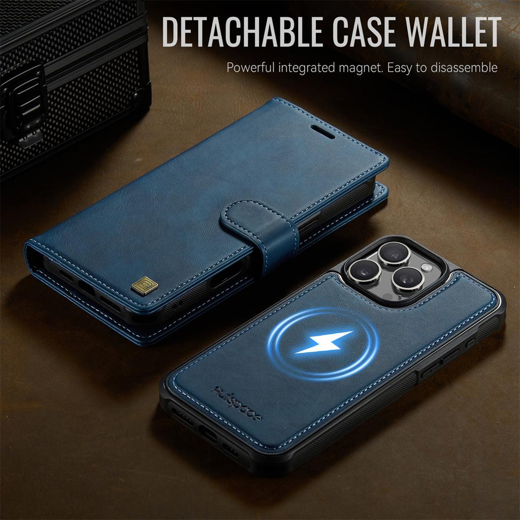 Чехол-кошелек 2-в-1 с магнитным отсоединением для iPhone 16/16 Pro/16 Pro Max/16 Plus/16e - ПУ кожа, Слоты для карт, Зарядка MagSafe, Защита 360°