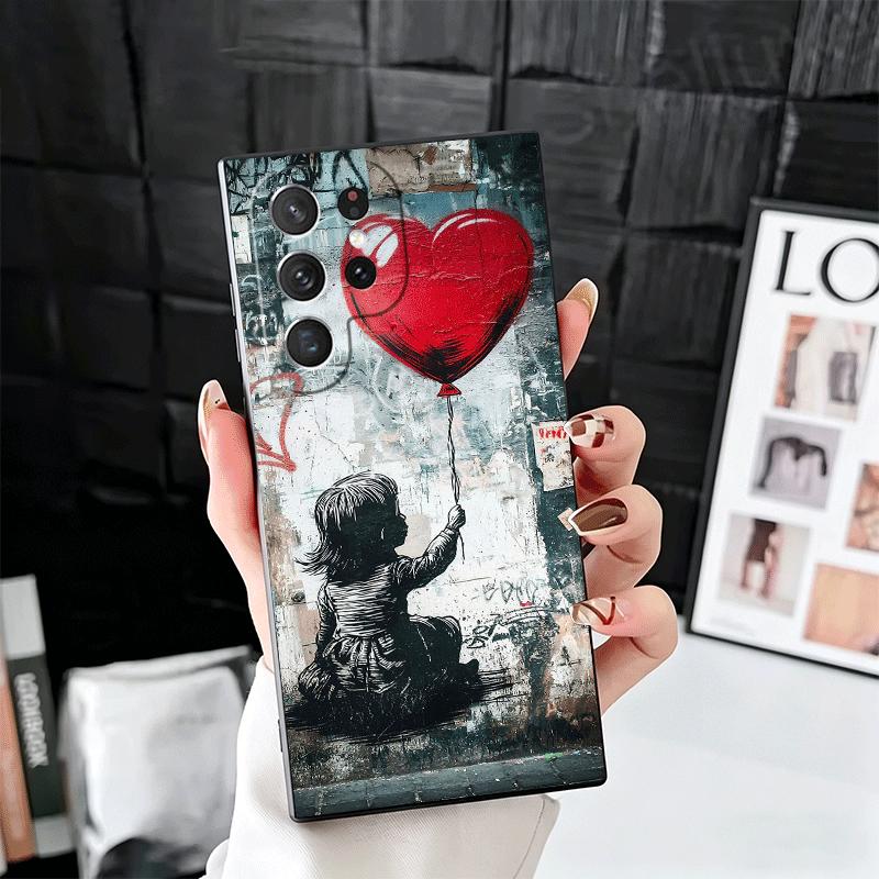B-Banksy Художник Граффити Мягкий Чехол для Телефона для Samsung Galaxy S26 S25 Edge S24 Ultra S23 Plus S22 S21 FE S20 Черная Задняя Крышка