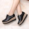 Plus Velvet All-match Small Leather Shoes Thick-soled Platform Platform Lace-up Student Single Shoes Casual Shoes