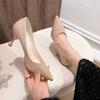 High Heels, Thin Heels, Femininity, Autumn Fashion, High Sense, Large Size Nude Patent Leather, Not Tired Feet, Light Mouth Single Shoes