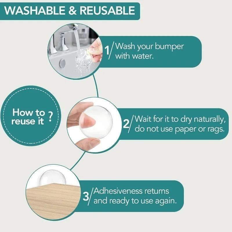 Round Transparent Soft Silicone Non-slip Door Stopper Muffler Wall Protector Self-adhesive Door Handles Bumper Protective Plug