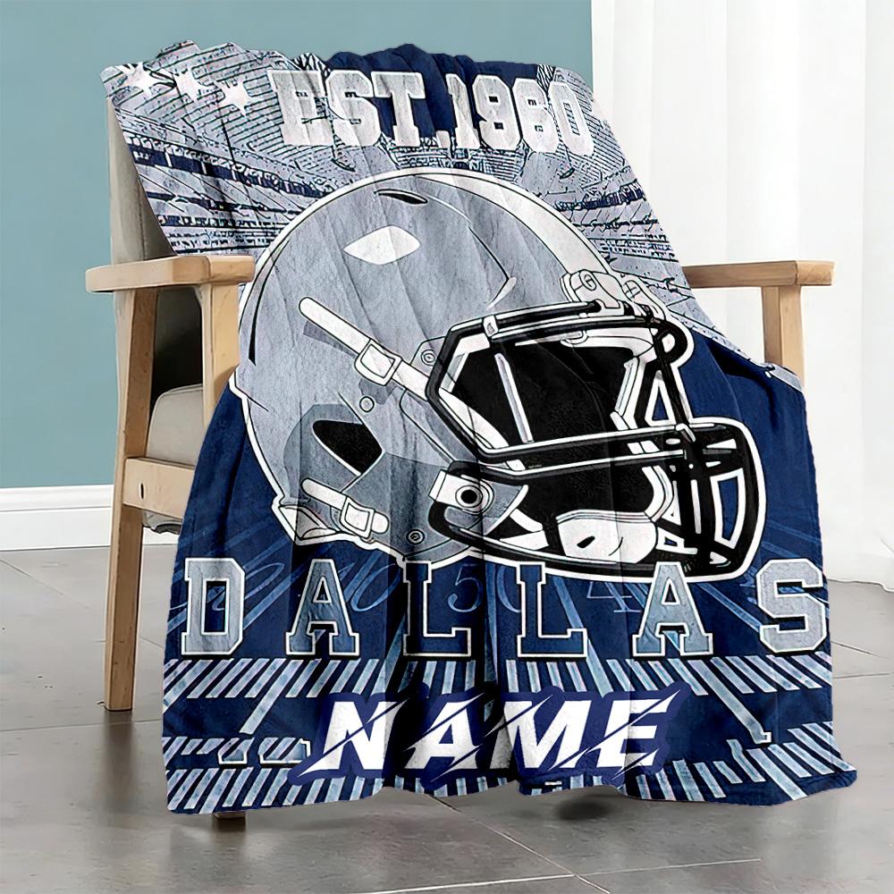 Fan78 Customize Text Blanket Cozy Personalized Blanket Ultra-Soft Throw For Seaside Nap Living Room Office Four Seasons Multipurpose