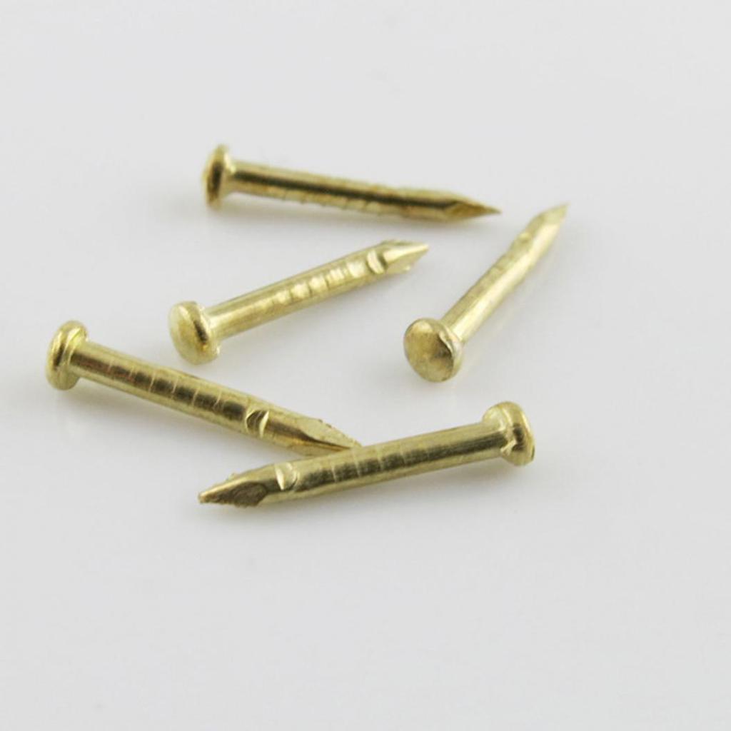 20Pcs Mini Metal Hinges with Nails DIY Miniature Furniture Dollhouse Accessory
