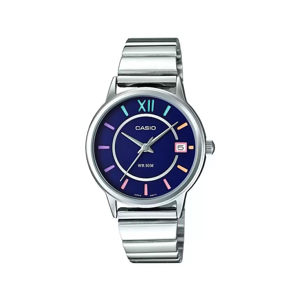 Серебристые аналоговые женские часы, Silver Analog Women's Watch, Casio