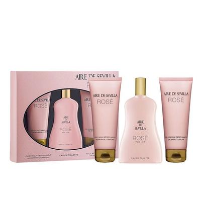 Парфюм Лот - Aire de Sevilla Rosé (Испанский институт) - 3 предмета - 100 мл - Туалетная вода, гель для душа, лосьон