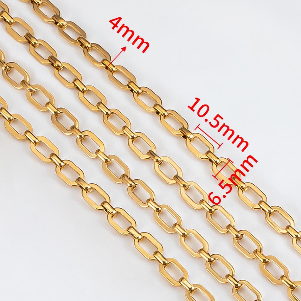 1M Black Plating Stainless Steel Square Rolo Cable Link Chain DIY Men Necklace Bracelet Chains Jewelry Making Supplies No Fade