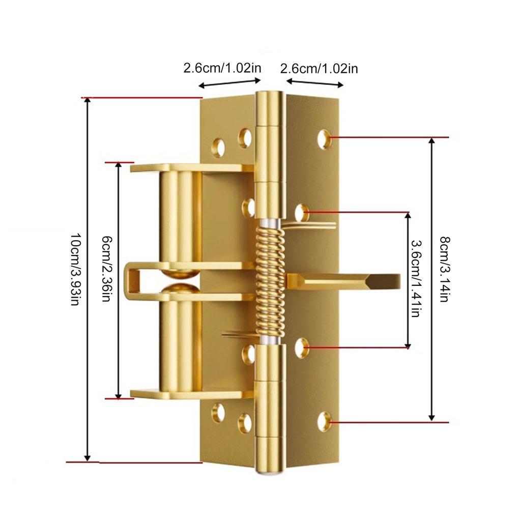 2Pcs Automatic Door Hinge Automatic Closing Hinge Wood Door Closers 90 Degree Positioning Hinge Buffer Rebound Device