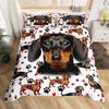 Dachshund Bedding Set Duvet Cute Pet Puppy Printed Quilt Cover Animal Three-Piece Set