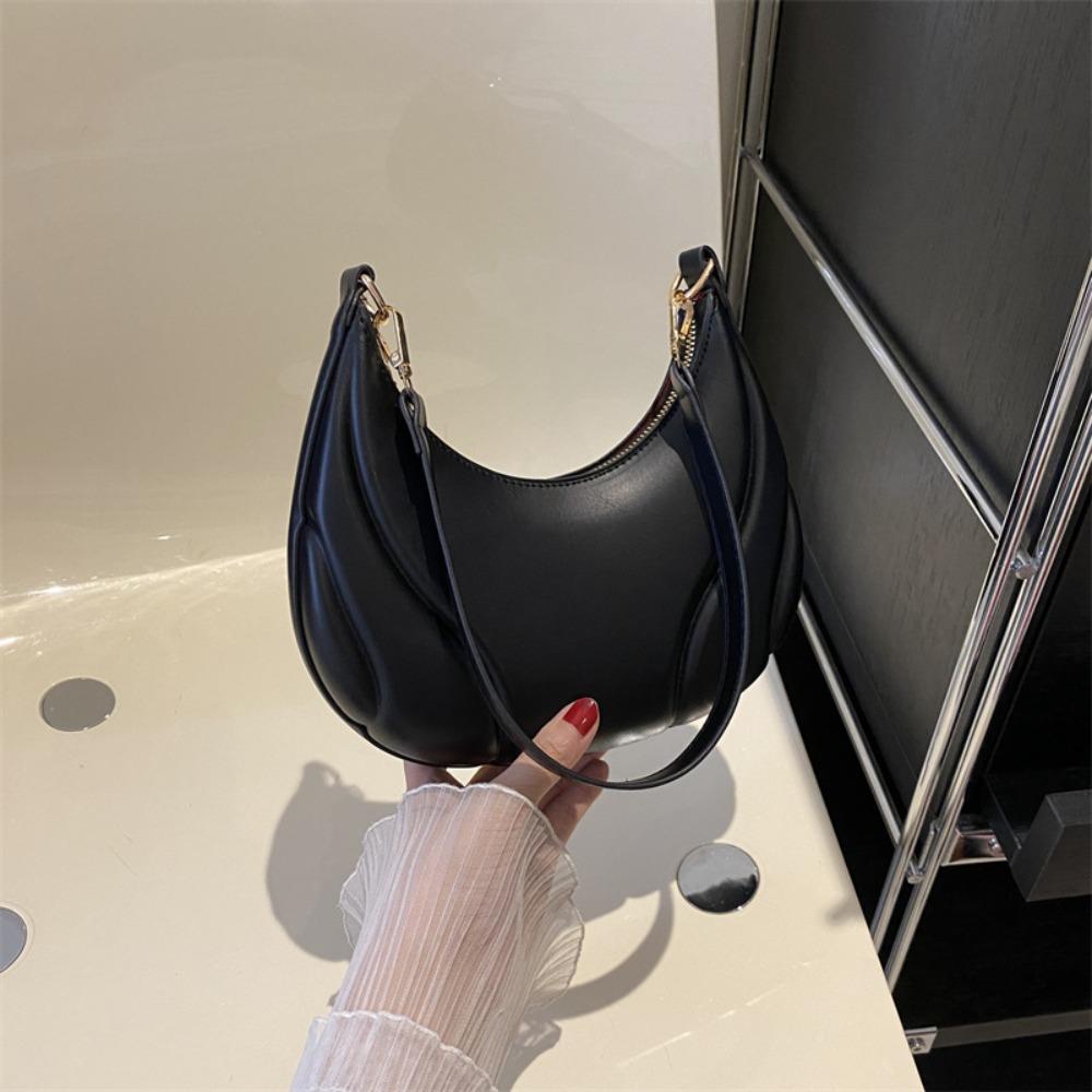 Large Capacity PU Leather Hobo Bag Handbag Korean Style Simple Shoulder Bag All-match Storage Bag Ins Square Tote Bag