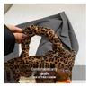 Leopard Print Canvas Crossbody Bag for Women - Cute and Versatile Cartoon Handbag