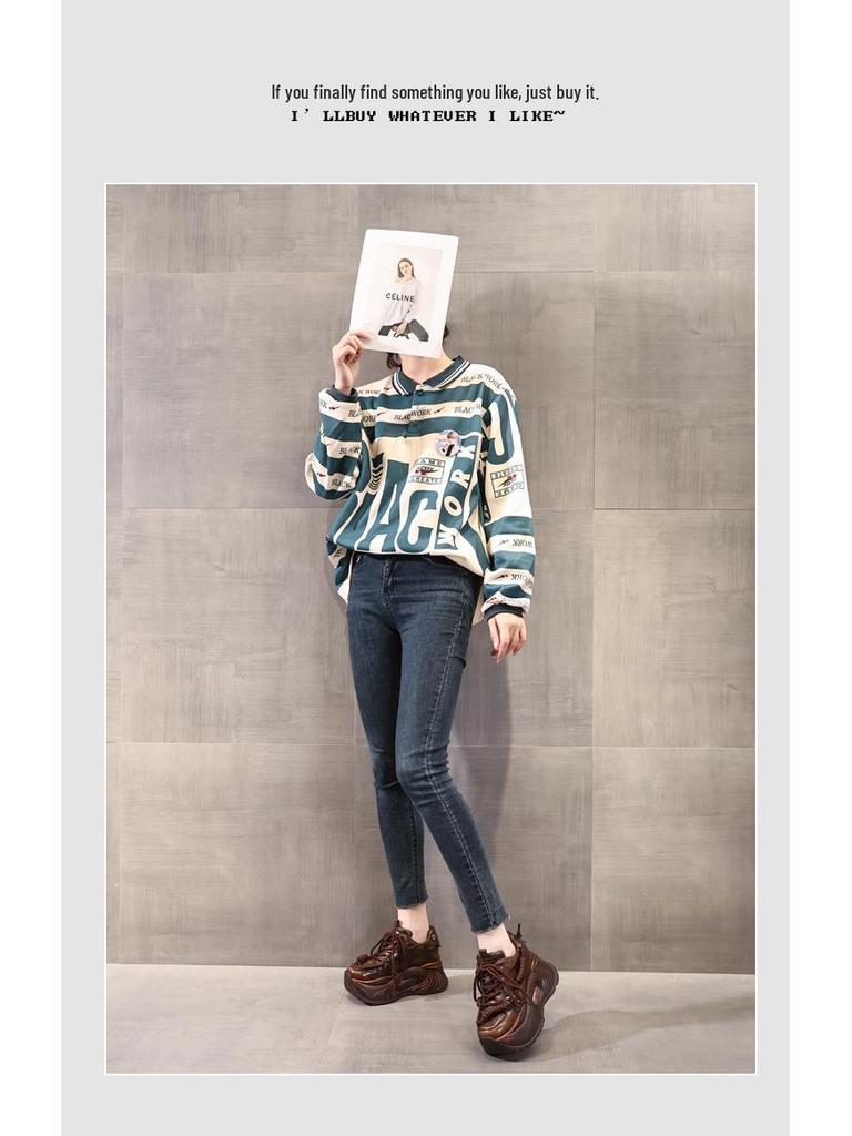 ZDW5587-7 Women's Vintage Distressed Thick Sole Platform Dad Sneakers, Autumn 2024 Collection.