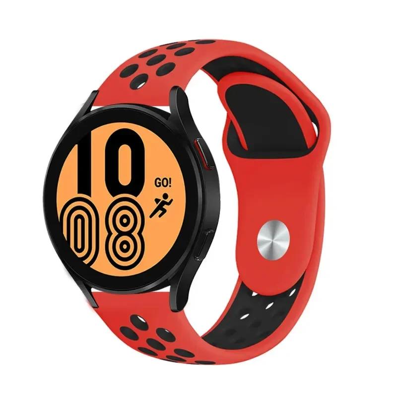 Классический 20 мм 22 мм ремешок для Samsung Galaxy Watch 6 4 Classic 5 Pro 45 мм 44 мм 40 мм 47 мм 43 мм спортивный силиконовый для Huawei 4 gt-2-3-Pro
