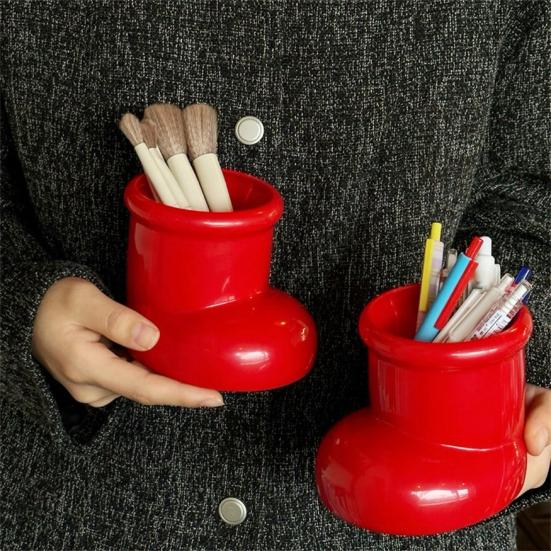 Милая коробка для хранения в форме ботинка, органайзер большой вместимости для кистей для макияжа