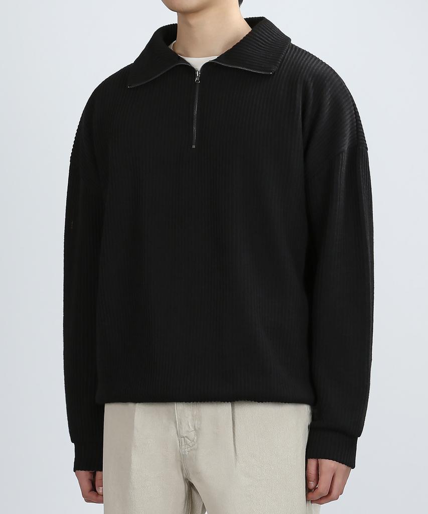 VERYVAIN Ravine Tex Zip-Up Knit (Black)
