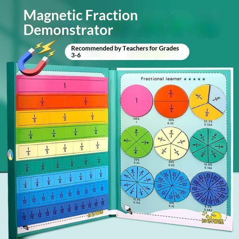 Magnetic Fraction Demonstrator Colorful Fraction Tiles Math Learning Educational Toy for Kindergarten Teachers Teaching Supplies