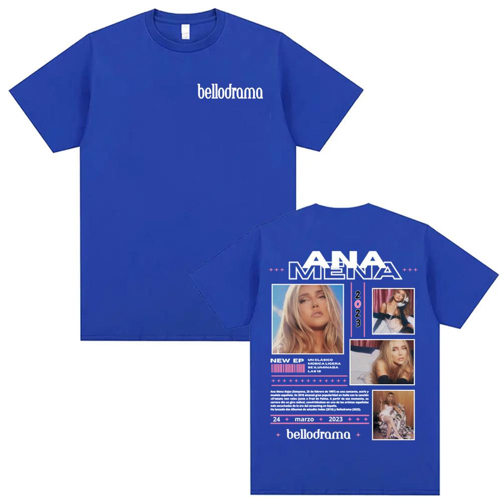 Летняя певица Ана Мена Альбом BELLODRAMA 100% Хлопок с принтом Футболка Тур Мужская Женская Хип-хоп Харадзюку Y2K