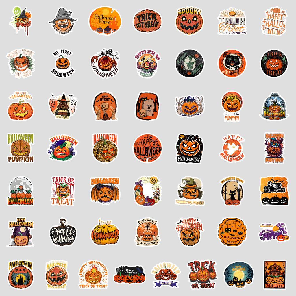 50 Nordic Style Halloween Graffiti Stickers Mobile Suitcase Waterproof Decorative Stickers Creative Halloween Stickers