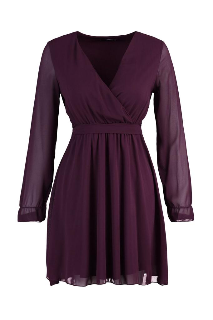 Женское стильное платье Черное двубортное тканое платье с поясом