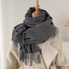 Luxury Houndstooth Winter Imitation Cashmere Scarf Women Design Warm Pashmina Long Tassel Scarves Female Shawl Foulard Bufanda