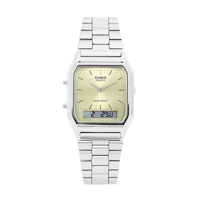 Aq 230a 9amqydf  Aq 230a 9a  Аналогово-цифровые квадратные винтажные ретро общественные металлические часы