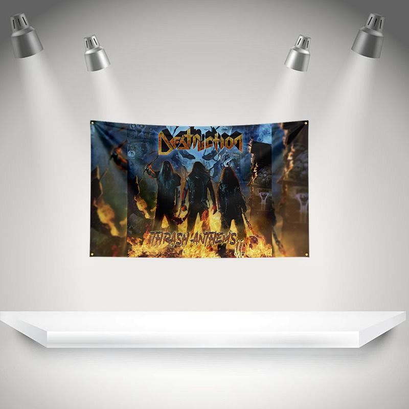 D-Destruction Flag Rock Music Band Banner HD Printing Tapestry Exhibition Music Band Fans Garage Decor