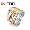 European-American 3D Woven Titanium Steel Ring, 18K Gold, Women's Fashion Jewelry