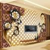 Mural Luxury Black Jewelry Flowers Soft Bag TV Background Wall Painting Living Room Bedroom 3D Embossed Wallpaper