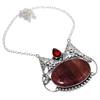 Strawberry Quartz, Garnet Handmade 925 Sterling Silver Jewelry Necklace 18" A2N62