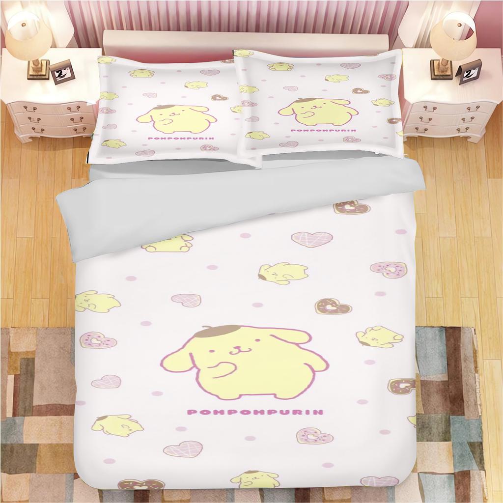 Мультяшное одеяло с помпонами Pompompurin, полиэстер, милый принт, мягкое постельное белье, на заказ, для дома, инопланетянин, детская спальня, одеяло, подарок для детей