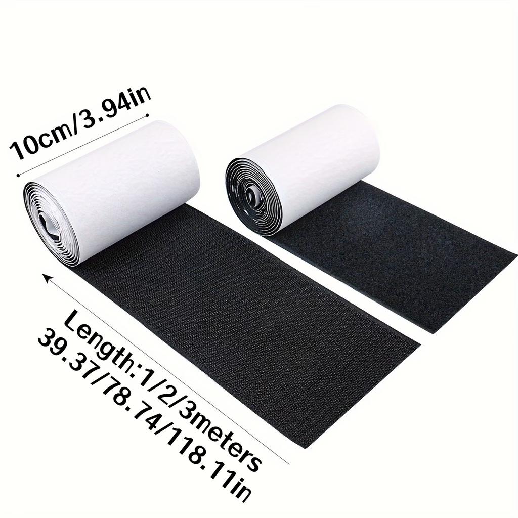 1pc 10cm/3.94in Strong Self-adhesive Fastener Tape 11CM X 2M Hook and Loop Back Nylon Sticker Adhesive Tape