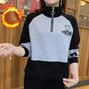 Women's Long Sleeve Pullover Standing Collar Zipper Warm Top Winter Thickening Top