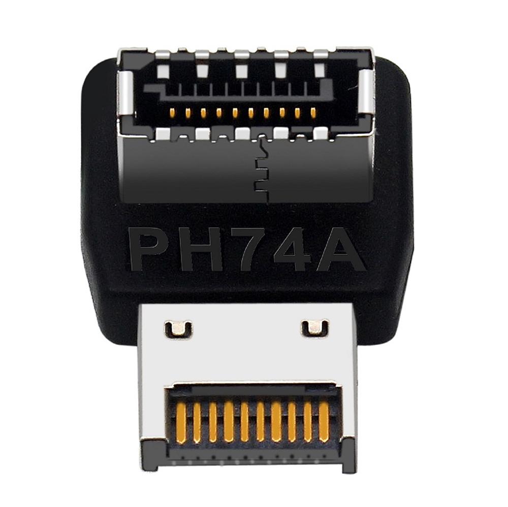 USB3.1 Type E Connector 90 Degree Angled Elbow Type C Converter Cable Splitter for Computer Mainboard Front Panel USB Adapter