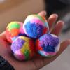 5pcs/set Colorful Cat Training Mute Ball Plush Cat Teaser Ball  for Cleaning Teeth