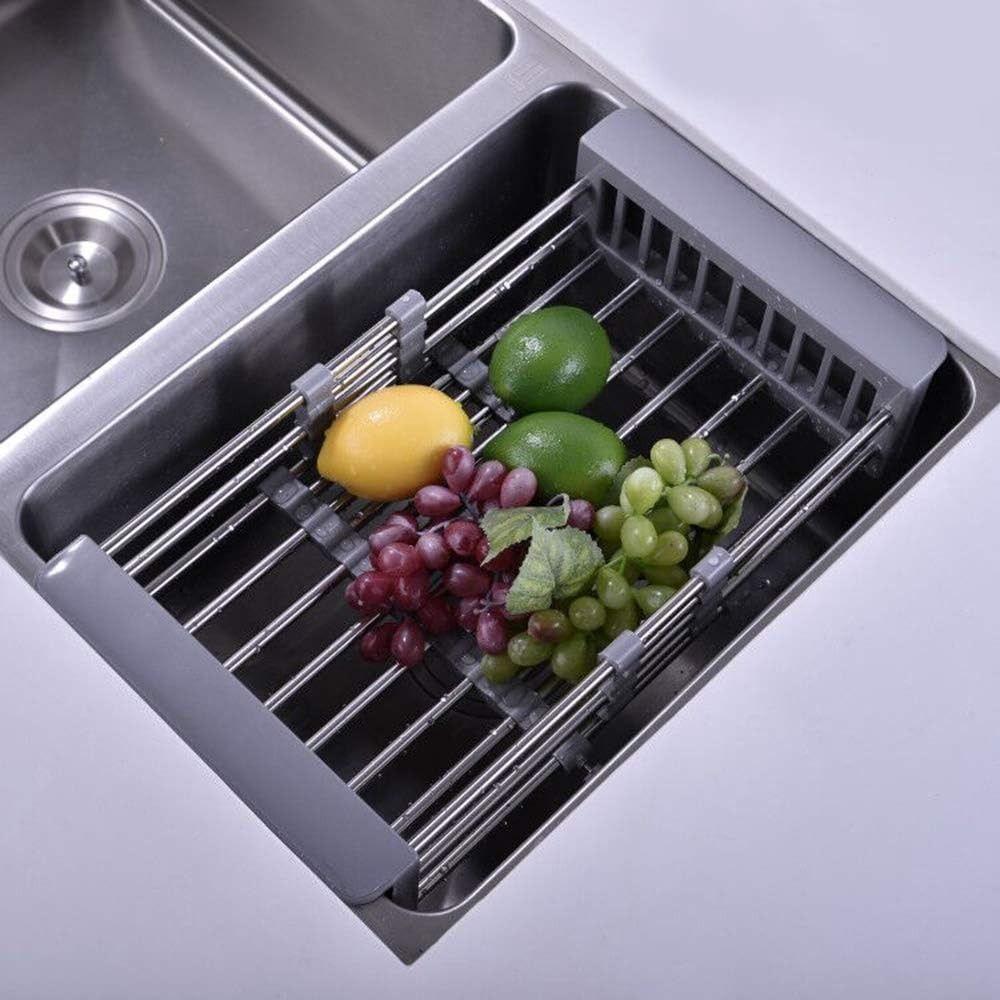 Multipurpose Dish Organizer Stainless Steel Sink Cleaning Basket Dish Drying Rack Fruits