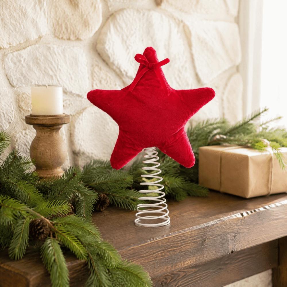 Stable Base Christmas Tree Topper Star Cloth Xmas Top Star Ornament Xmas Party