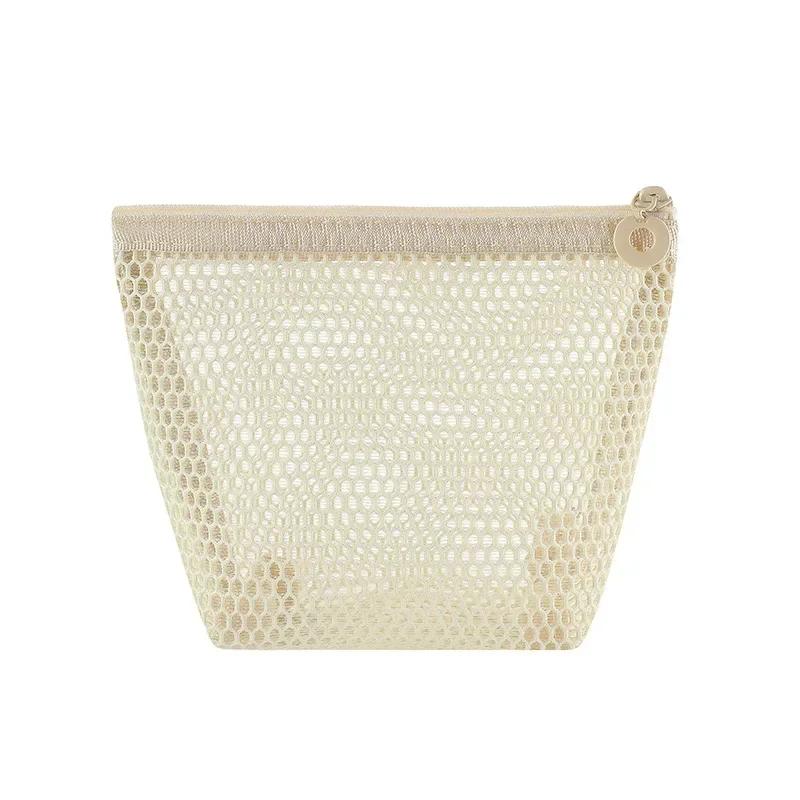 Стильная легкая сетчатая косметичка, женская квадратная косметичка с застежкой-молнией, многоцелевая сумка для хранения всякой всячины