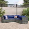 VidaXL Garden Lounge Set 5 Pcs with Cushions Grey Wicker, Outdoor Sofa Set, Garden Corner Sofa, 3308127