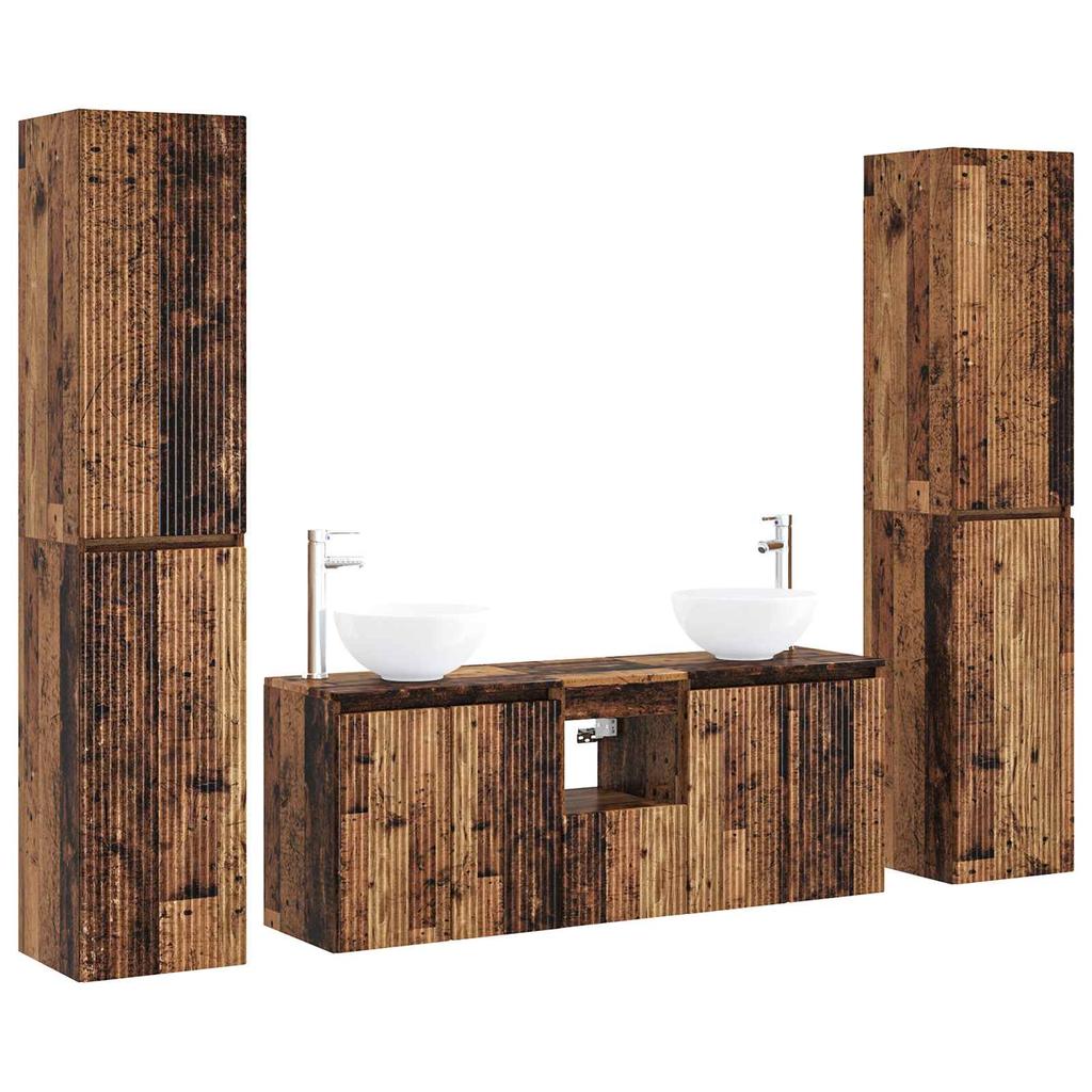 Bathroom Furniture Set 5 Pieces Reclaimed Wood 33 x 34.5 x 160 cm