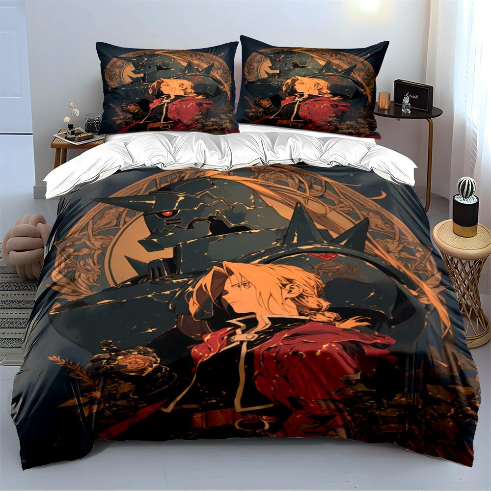 Anime Character and Armor Design Bedding Set Bedding set (1 duvet cover, 2 pillowcases, duvet not included)