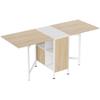 Folding Dining Table For 4 People 169 Cm Drop Leaf Table With Storage Shelves For Small Spaces Kitchen Dining Room Oak