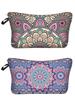 NORMAK Cosmetic Mandala Just the Right Makeup Small Item Cosmetic Bag Mandala Pouch, Pattern, Beige/Blue, Cute, Size, Pouch, Organizer, (Blue Pattern)