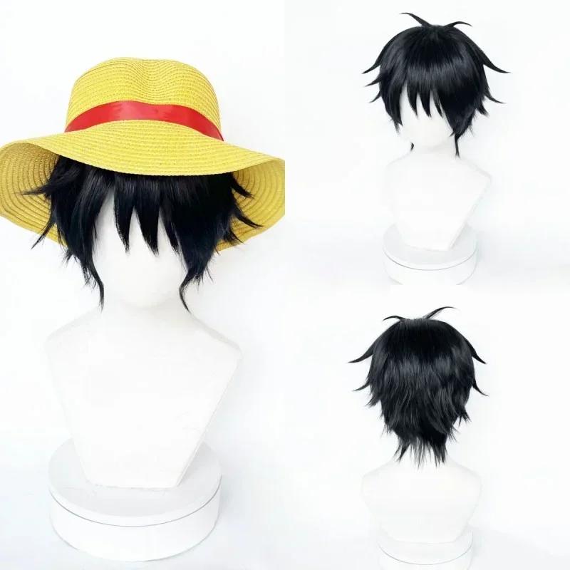 Monkey D. Luffy Cosplay Wig High Quality Anime Short Black Heat Resistant Synthetic Hair Party Hallowen Wigs